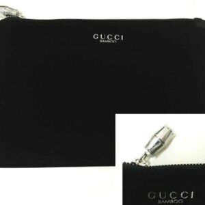 ✨Authentic GUCCI Bamboo Dangle Logo Black Velvet Pouch Aesthetic Purse Bag NEW!